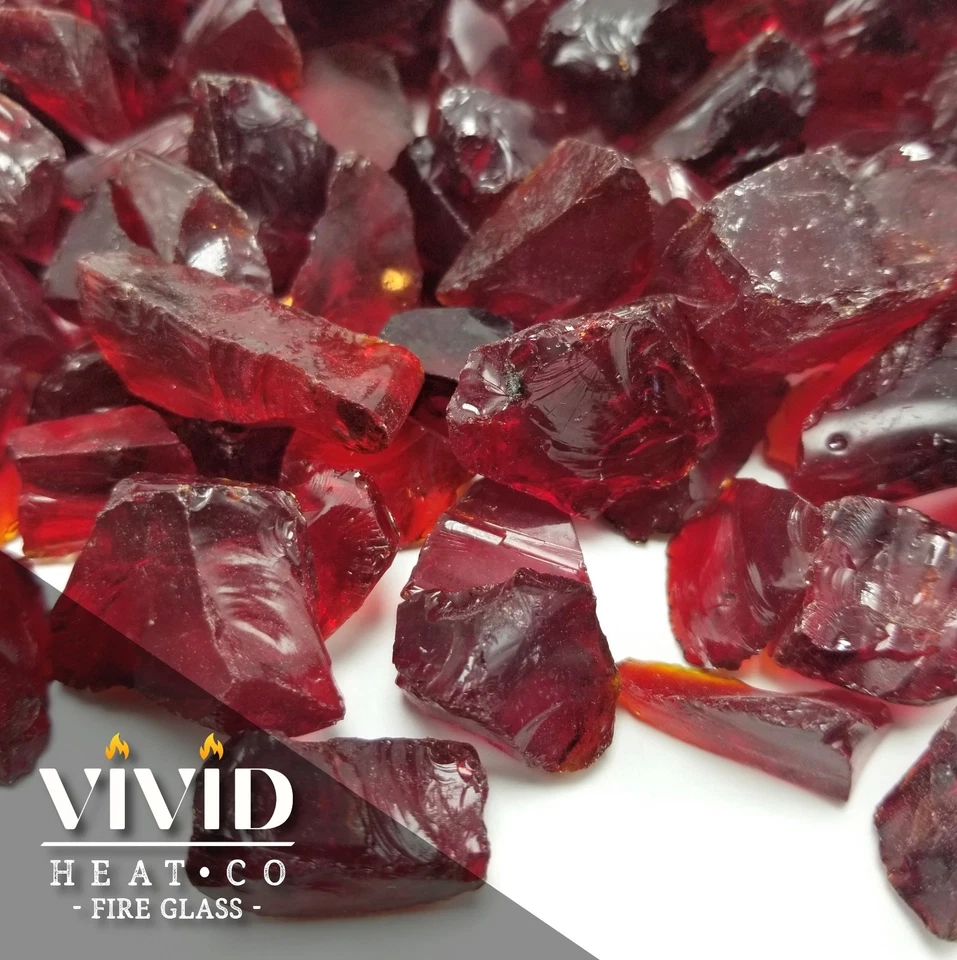 PREMIUM RUBY RED - 1/4" Fire Glass Fireplace & Fire Pit Fireglass Glass Crystals - Image 2 of 4