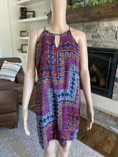 Allison Joy Size S Women's Sleeveless MultiColored Geometric Print Dress ***