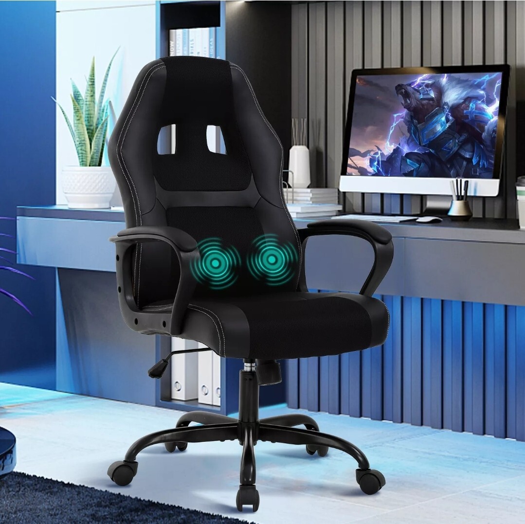 Massage Gaming Chair Ergonomic Racing Office Desk Chair - Swivel Computer Chair-image