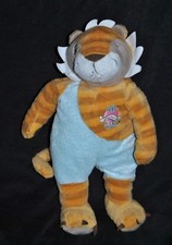 Peluche Doudou Lion Tigre IKEA FABLER CIRCUS Mamma Bleu Beige Rayé  35 Cm TTBE