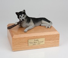 Husky, Black/White Stand Pet Cremation Urn Available in 3 Diff Colors  4 Sizes