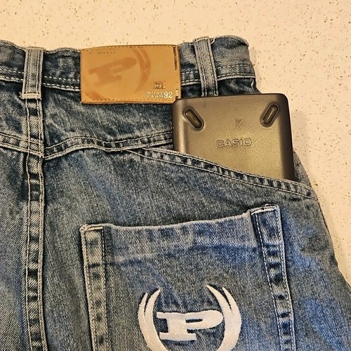 Phat Farm Baggy Jorts Jean Shorts Boys 14/27 Embroidered Logo 10-Pkt Vintage 90s - Picture 3 of 11