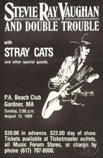 Original 1st Printing STEVIE Ray  VAUGHAN 1989 Concert Poster W/ Stray Cats