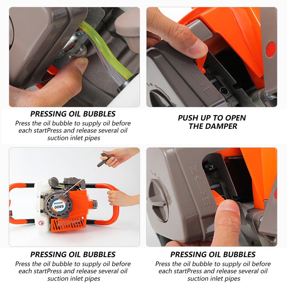 52CC Gas Powered Earth Auger Post Hole Digger Borer Ground Fence Drill ...