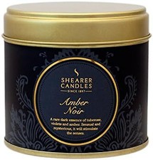 Shearer Candles Amber Noir Large Scented Gold Tin Candle, Black