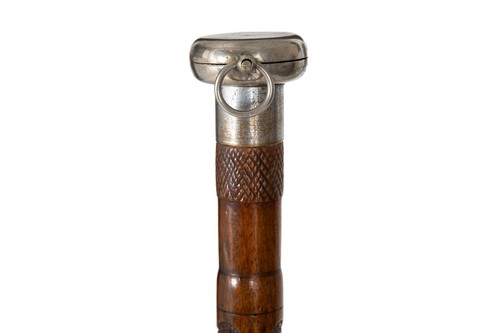 Rare Antique Gadget Cane Concealed Oil Lamp Lantern Walking Stick - Picture 5 of 8