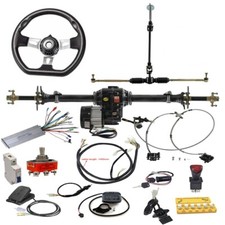 40" Go Kart Rear Axle Kit 48V 1000W Electric Differential Motor Steering Assly