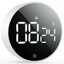 Digital Kitchen Timer - Magnetic Countdown Countup Timer with Large LED White