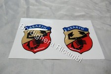 2 ADESIVI LOGHI STEMMI LATERALI RESINATI MINIGONNE FIAT STILO 2.4 ABARTH NUOVI