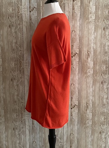 Eileen Fisher XS Tunic Sweater Peruvian Organic Cotton Knit Red Round Neck NWT - Picture 4 of 7