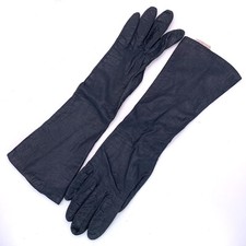 Vtg Carson Pirie Scott  Co 14  Kid Leather Black Gloves Sz 6.5 Made in ITALY