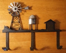 Rustic Country Primitive Windmill Garden Barn Water Tower Hook Farm House Decor 