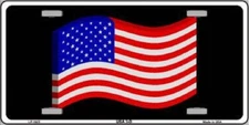 AMERICAN FLAG 3-D METAL NOVELTY LICENSE PLATE TAG