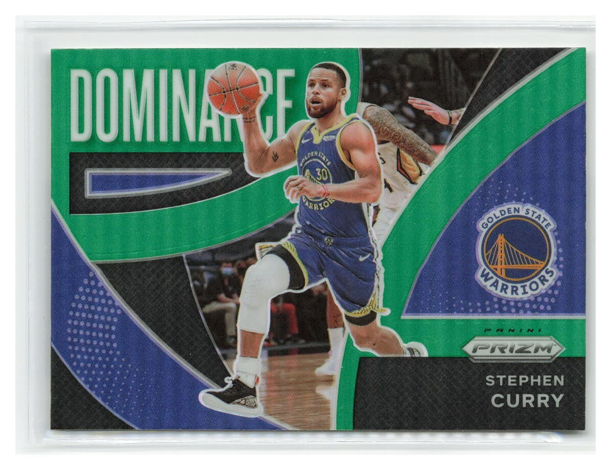 Stephen Curry 2021-22 Panini Prizm Dominance Green Parallel SP #14 - GSW