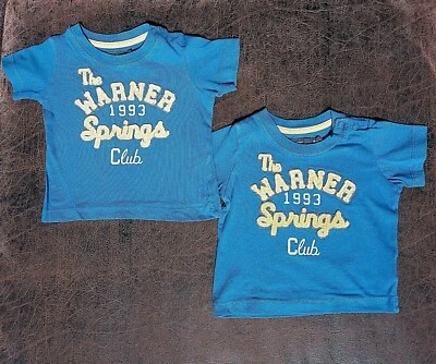2x T-shirts Junge blau von LOGG, H&M, Größe 62, 2-4 Monate Set Zwillinge Packet - Bild 1 von 4