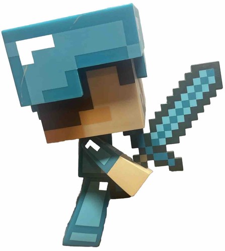 Minecraft Diamond Armor Steve mit Schwert 6" Vinyl Kerbe Figur Mojang Microsoft - Bild 2 von 4