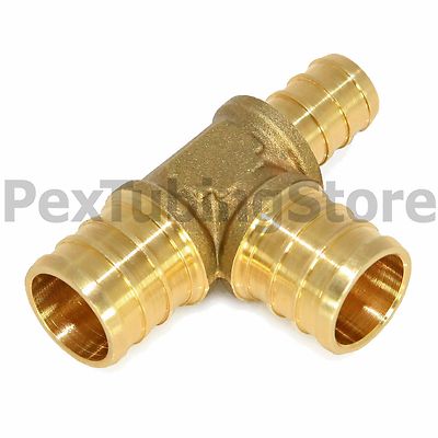 (25) 1/2'' x 3/8'' x 1/2'' PEX Tees - Brass Crimp Fittings