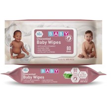 Disposable Unscented Baby Wipes: 80CT