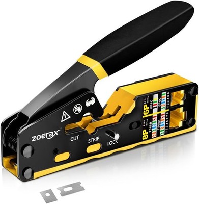 ZOERAX RJ45 Crimpzange Ethernet Crimp Tool Crimper für RJ11/RJ12 Standard, RJ45