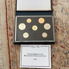 1988 Royal Mint UK Proof 7-Coin Collection Set In Standard Blue Case With COA