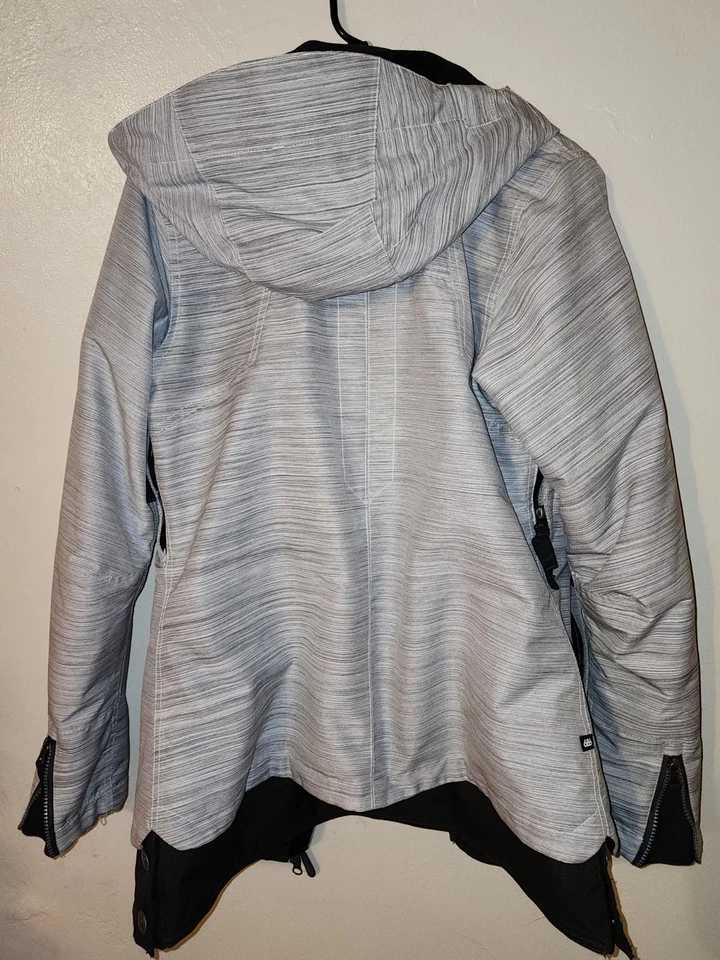686 Ski Snowboard Jacket Womens Size 8 Medium Hooded Insulated Dark Gray - Image 2 of 4