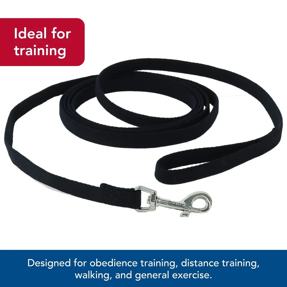 COASTAL Train Right! Trela de algodão preta 5/8" x 10' - Imagem 3 de 4