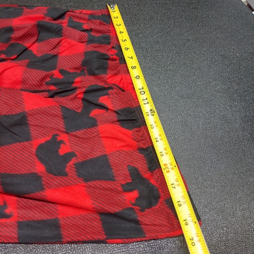Mens Size XL Mad Dog Pajama In Red, Black Plaid Bear With Elastic Waist - Picture 13 of 14