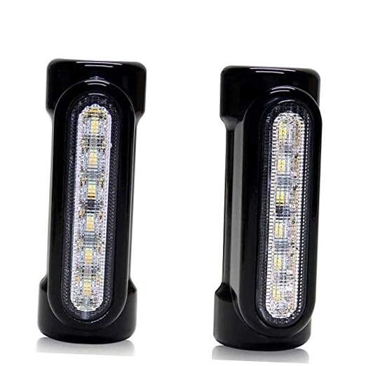  Motorcycle Highway Bar Lights Switchback Driving Lights Led Amber Turn Black