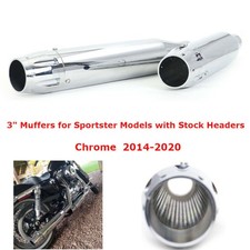 3" Silenziatore Scarico Slip-ons per Harley Sportster XL 883 1200 Custom 2014-22