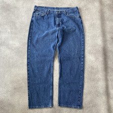 Wrangler Jeans Uomo 38" Western Relaxed Pantaloni Denim Gamba Dritta, Blu