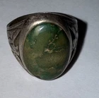Vintage Sterling Silver Thunderbird Ring Green Stone Southwestern Men’s 9g