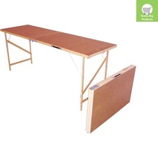 Wooden Tray Table for Wallpaper Pasting Indoor Use Reddish Brown Finish