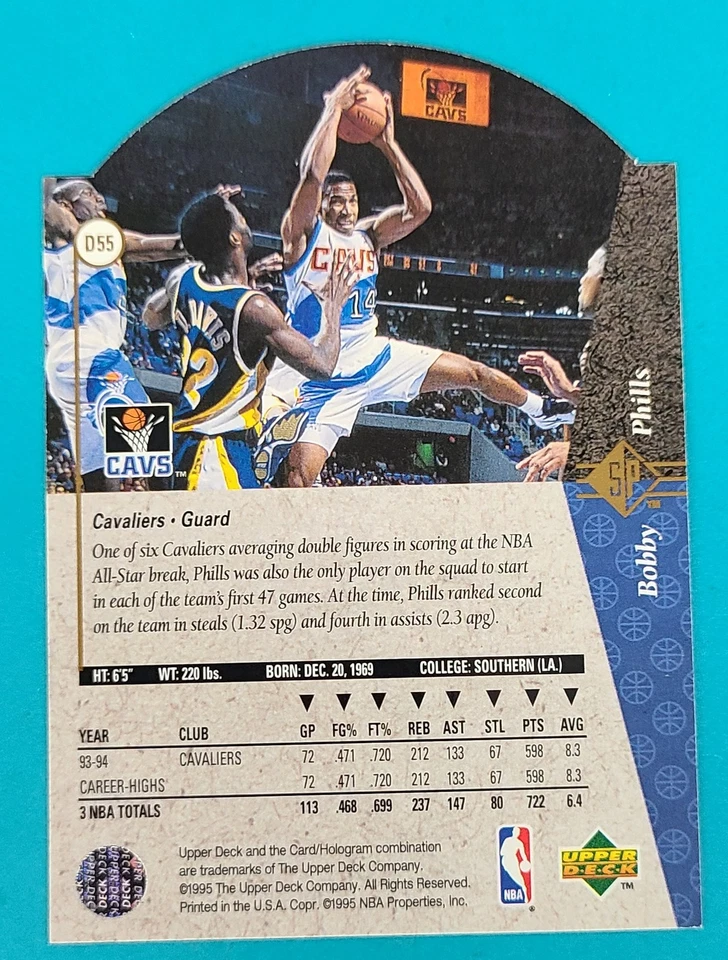 1994-95 SP Die Cut #D55 Bobby Phills Cleveland Cavaliers BASKETBALL Card s Foto 2 de 2
