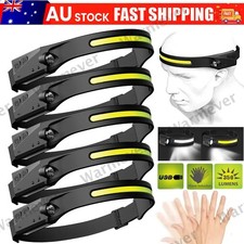 1-10x Waterproof COB Headlamp Night Buddy LED Motion Sensor Head Torch Headlight