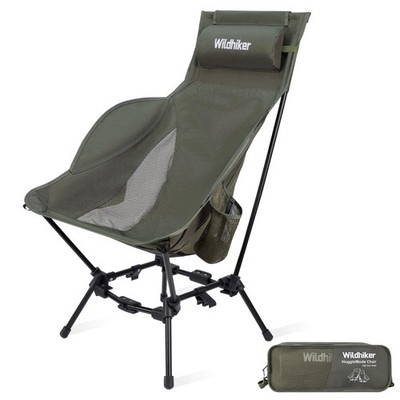 Wildhiker Compact High Back Camping Chair - Foldable with Dual Sitting Modes