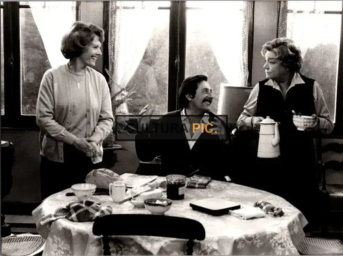 Vintage Original B&W Photo Jean Rochefort Delphine Seyrig & Simone Signoret 1980