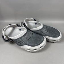 Crocs Yukon Vista II Clogs LiteRide Gray White Mens 12 Sandals Outdoor Nubuck