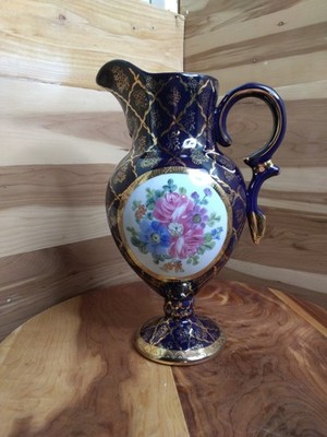 20th Century  Formalities Baum Bros Porcelain  Blue Glaze Gold Accents ...