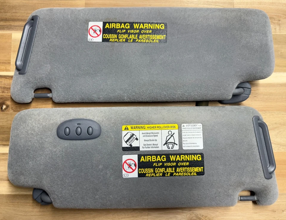 Lexus RX300 1999-2003 OEM gris conductor y pasajero par de parasoles iluminados tela Foto 3 de 3