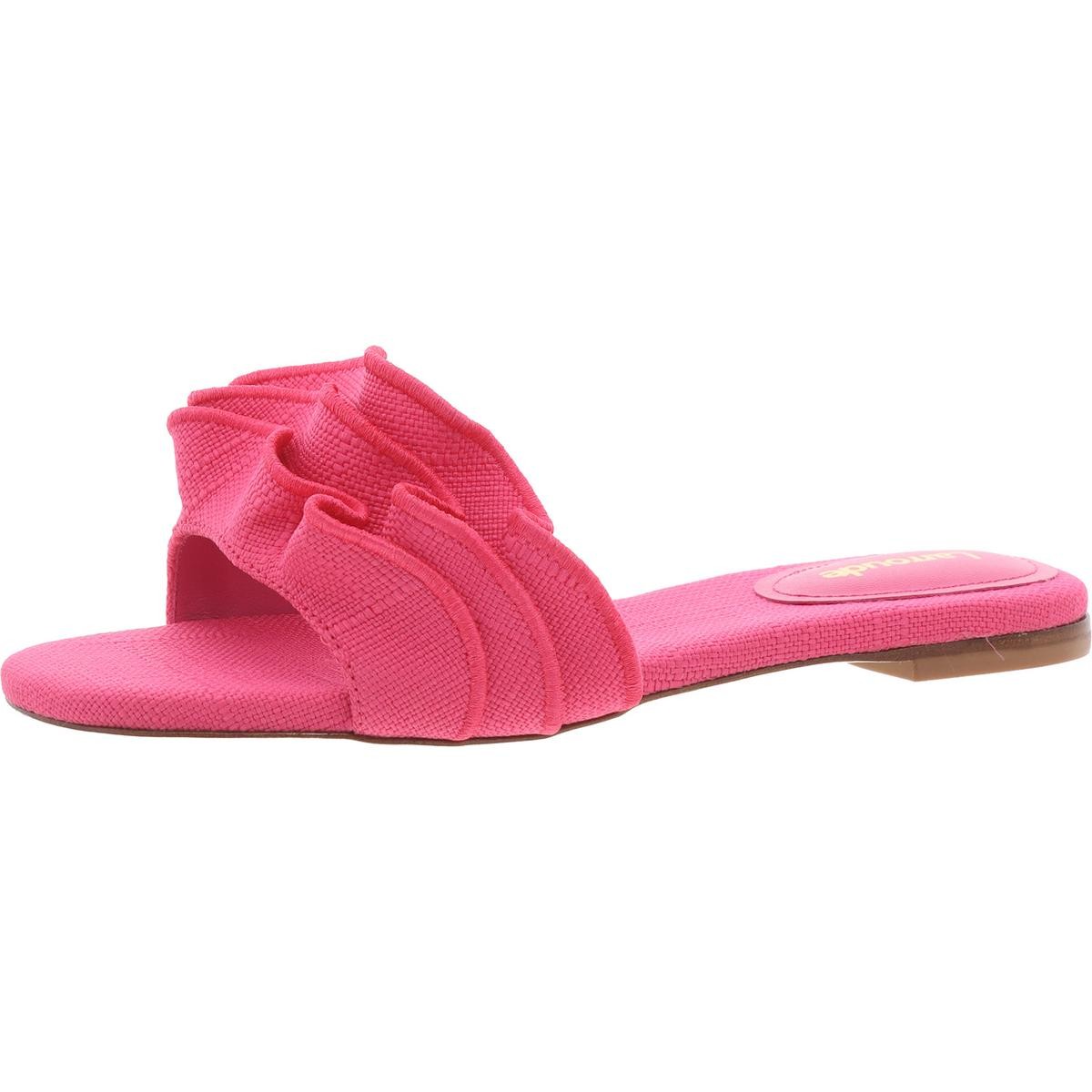 Женские босоножки-горки Larroude с розовыми оборками и оборками из плюща, 6 средних размеров (B,M) BHFO 0958