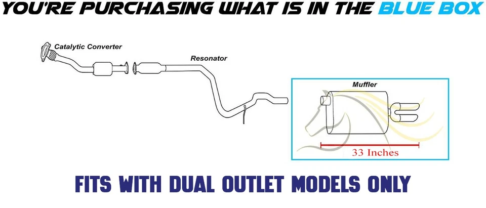 Silenciador de escape de acero inoxidable con doble punta se adapta a: Pontiac Sunfire 1995-2005 2,2 L Foto 3 de 4