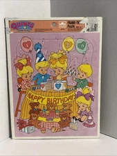 QUINTS Frame Tray Puzzle HAPPY BIRTHDAY Scene Ages 3 To 7 1990 Vintage Read Desc