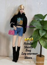 5PCS For Fashion Royalty Integrity Poppy Parker NuFace Doll Outfit Shoes Bag 1/6