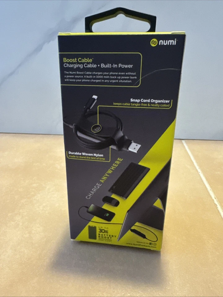 Numi Handstand Boost Cable Fast para iphone 3 pés banco de potência embutido NOVO - Imagem 3 de 4