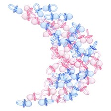 100 Pcs Transparent Acrylic Pacifier Game for Baby Shower Pacifiers