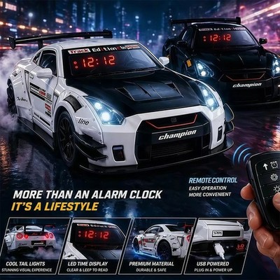 Hypercar Model Alarm Clock LED Digital Display Remote Control Clock