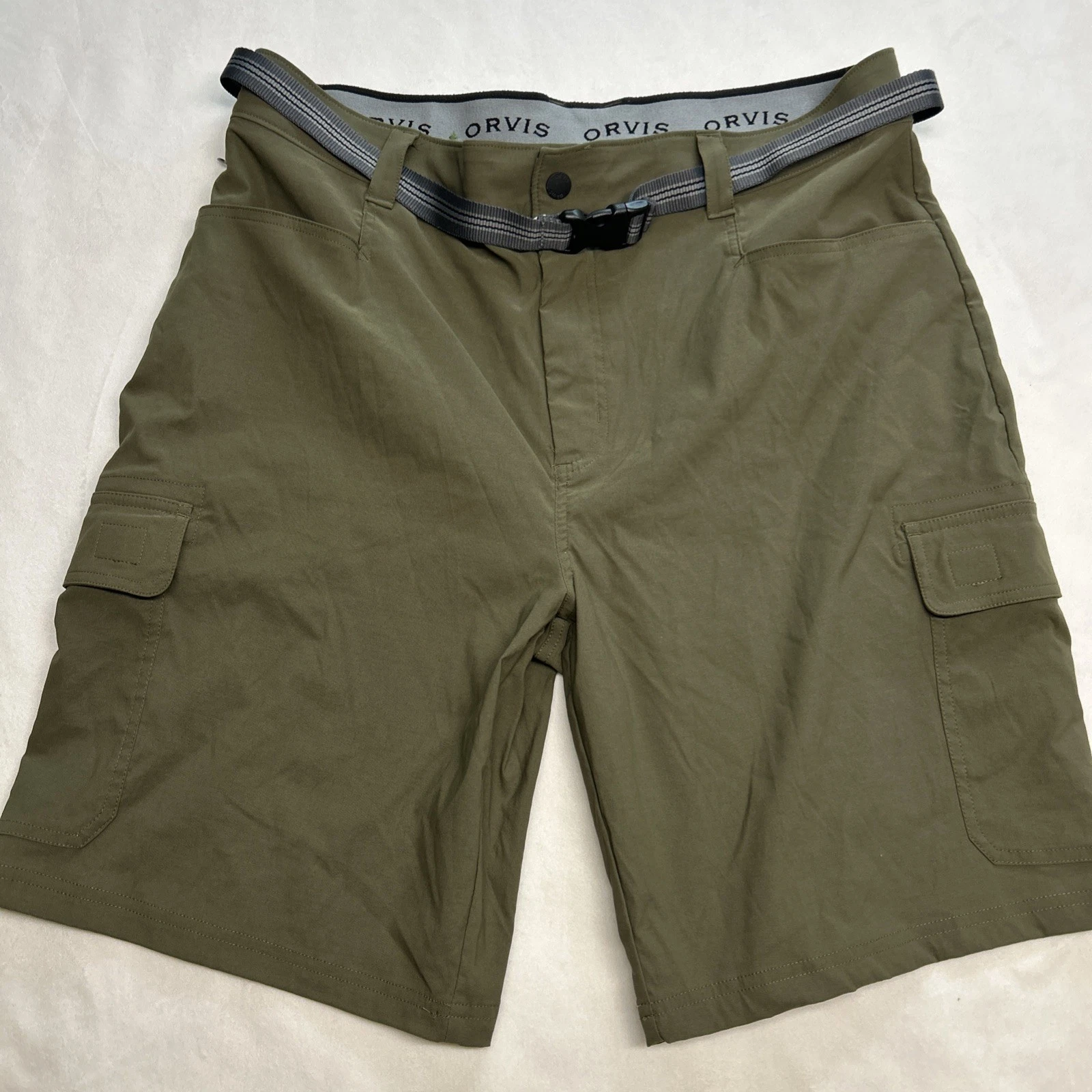 Orvis Cargo Shorts Size 38 Olive Hiking Utility Outdoor Stretch Mens