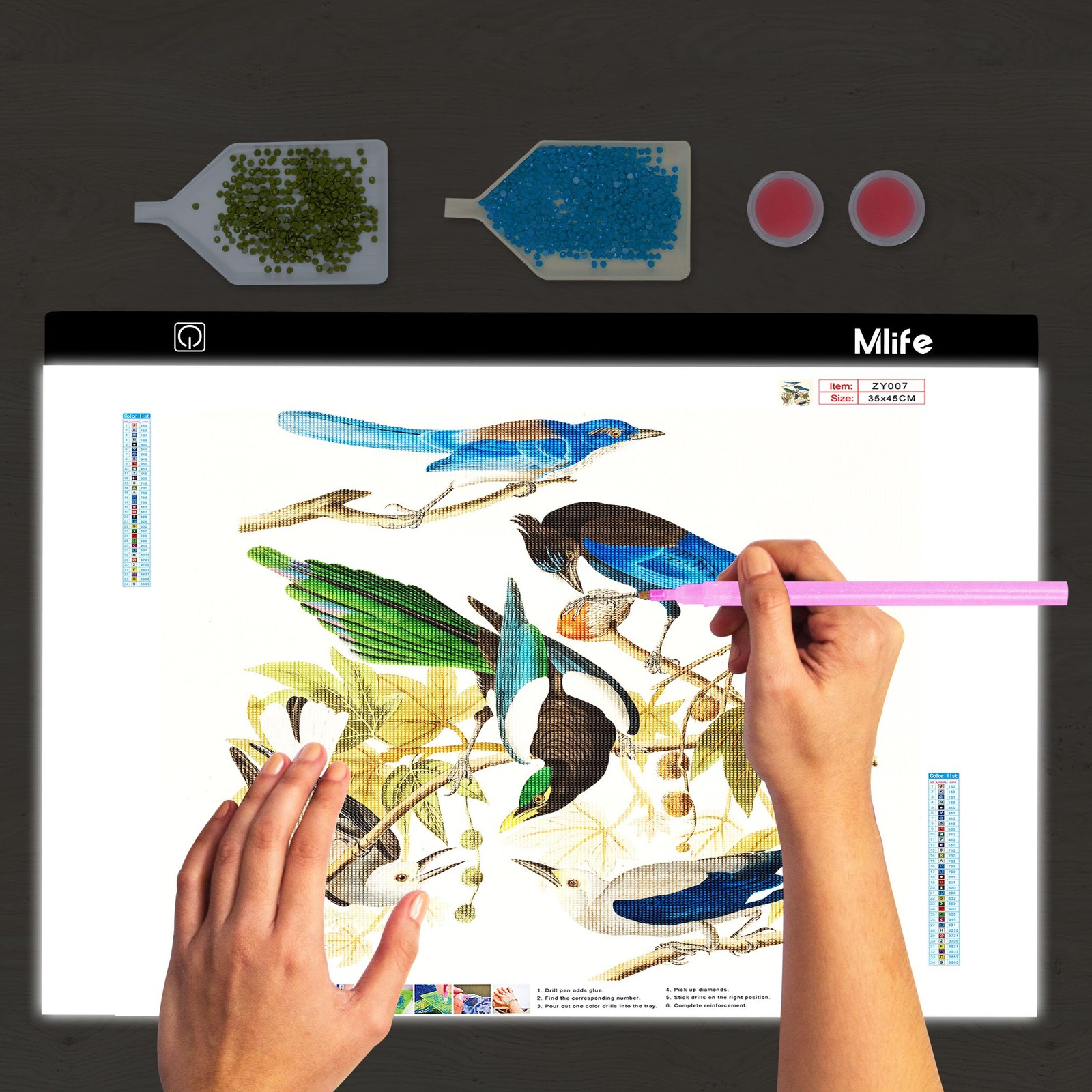 Mlife A2 LED Light Pad for Diamond Art Painting Light Board with 3 Brightness...