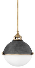 Hinkley Lighting 4835 Fletcher 2 Light 18"W Pendant - Aged Zinc