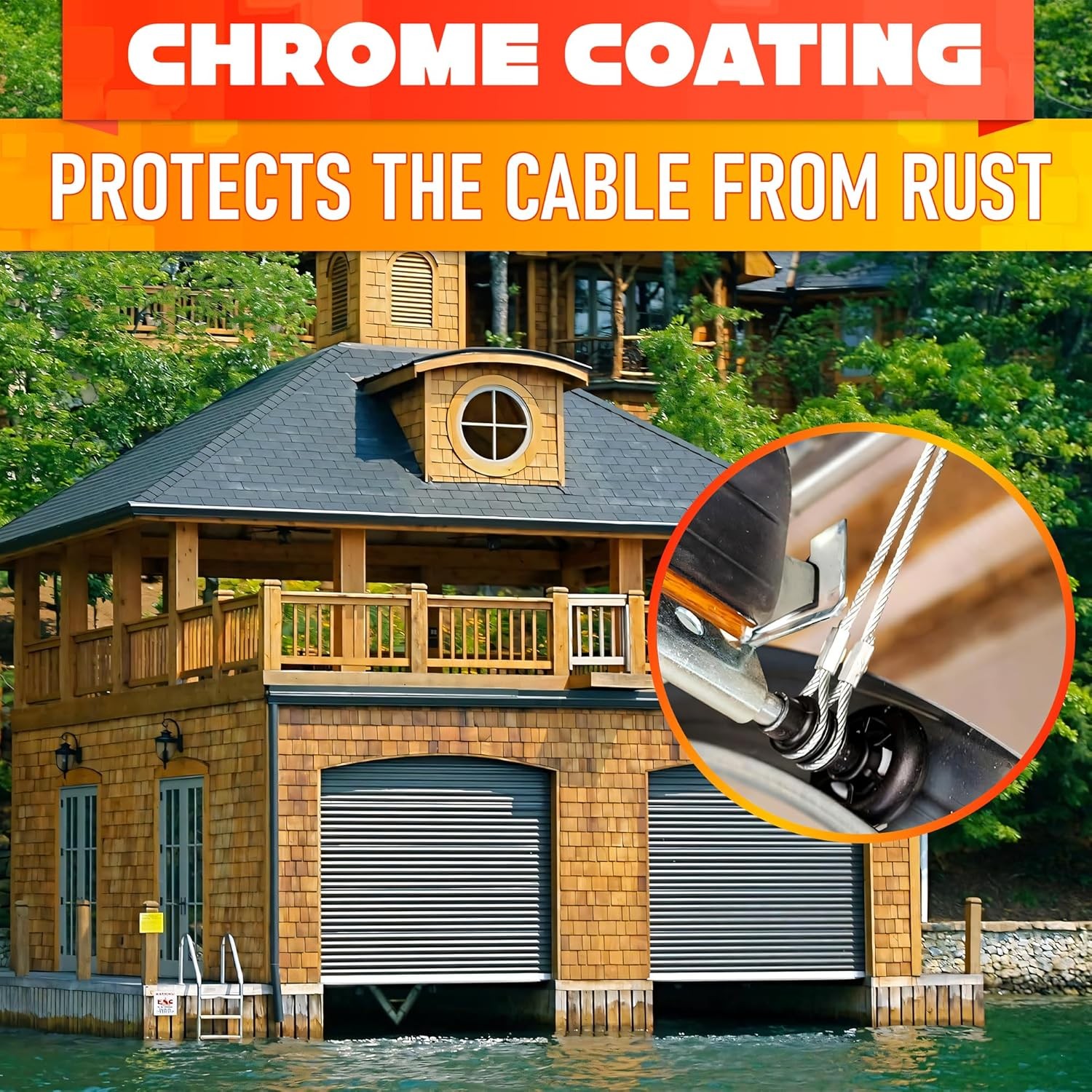 Garage Door Cables for 7 ft – 8 6 inch Long, For 7 Door, Steel 